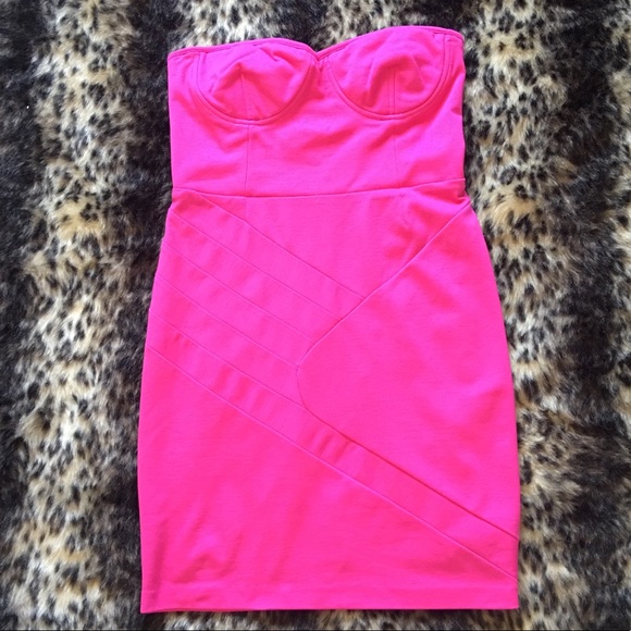 Express Dresses & Skirts - Express Hot Pink Bodycon Dress / Sz 10